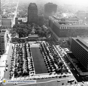 aeiral photograph of Independence Hall