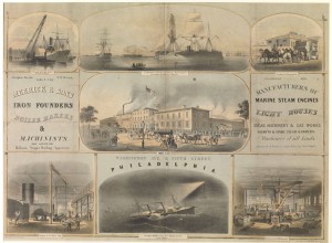 1863 printed advertisement for Merrick and Sons Iron Founders